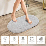 Cotton Oval Solid Non-Skid Washable 2 Piece Bath Rug Set - Bath Rugs by Superior Brand