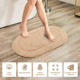 Cotton Oval Solid Non-Skid Washable 2 Piece Bath Rug Set - Bath Rugs by Superior Brand