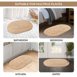 Cotton Oval Solid Non-Skid Washable 2 Piece Bath Rug Set - Bath Rugs by Superior Brand