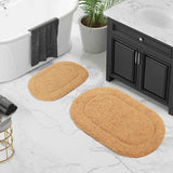 Cotton Oval Solid Non-Skid Washable 2 Piece Bath Rug Set - Bath Rugs by Superior Brand