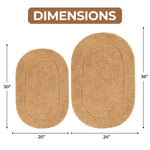 Cotton Oval Solid Non-Skid Washable 2 Piece Bath Rug Set - Bath Rugs by Superior Brand