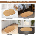 Cotton Oval Solid Non-Skid Washable 2 Piece Bath Rug Set - Bath Rugs by Superior Brand