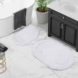 Cotton Oval Solid Non-Skid Washable 2 Piece Bath Rug Set - Bath Rugs by Superior Brand