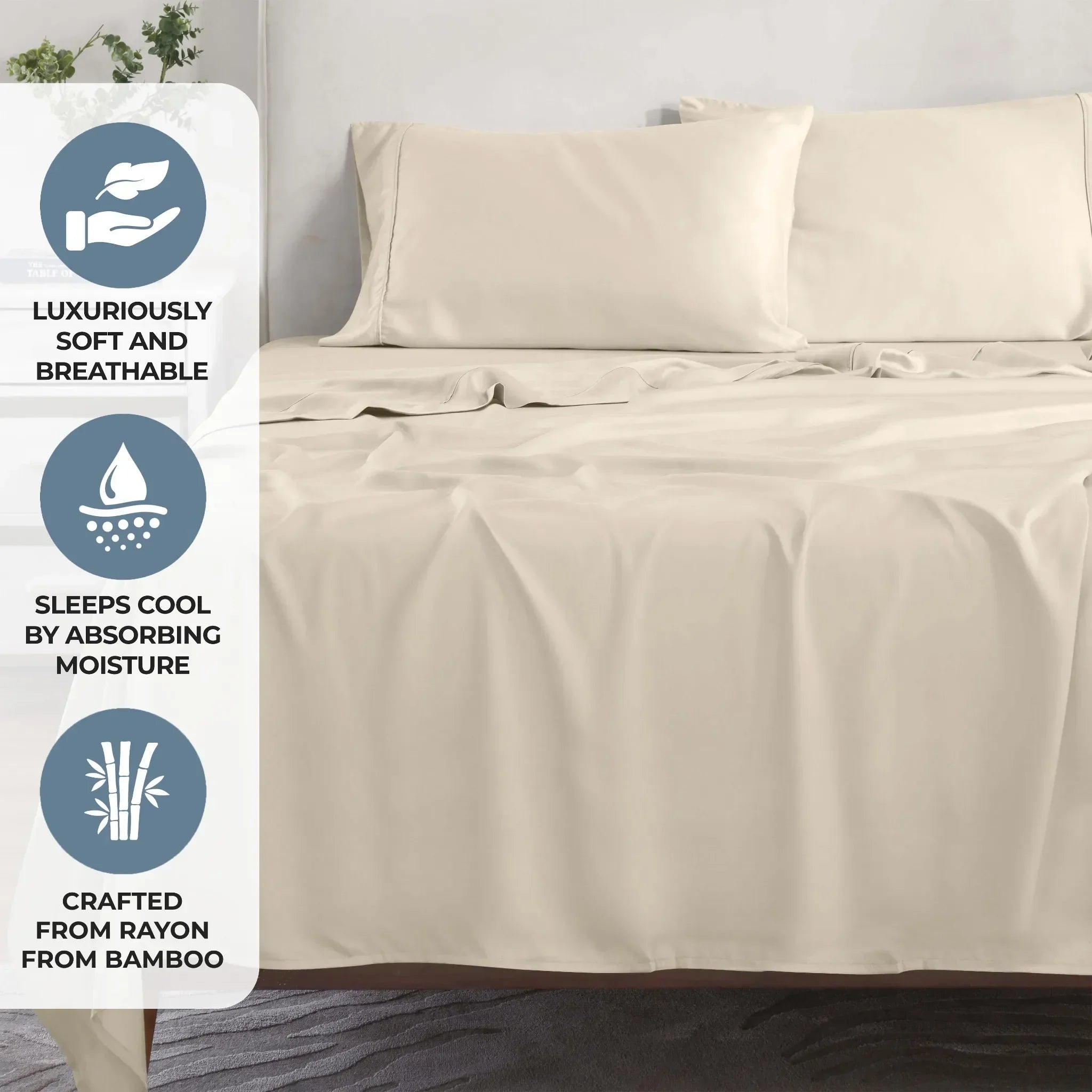 Rayon From Bamboo 300 Thread Count Solid Deep Pocket Sheet Set - Sheet Set by Superior Brand