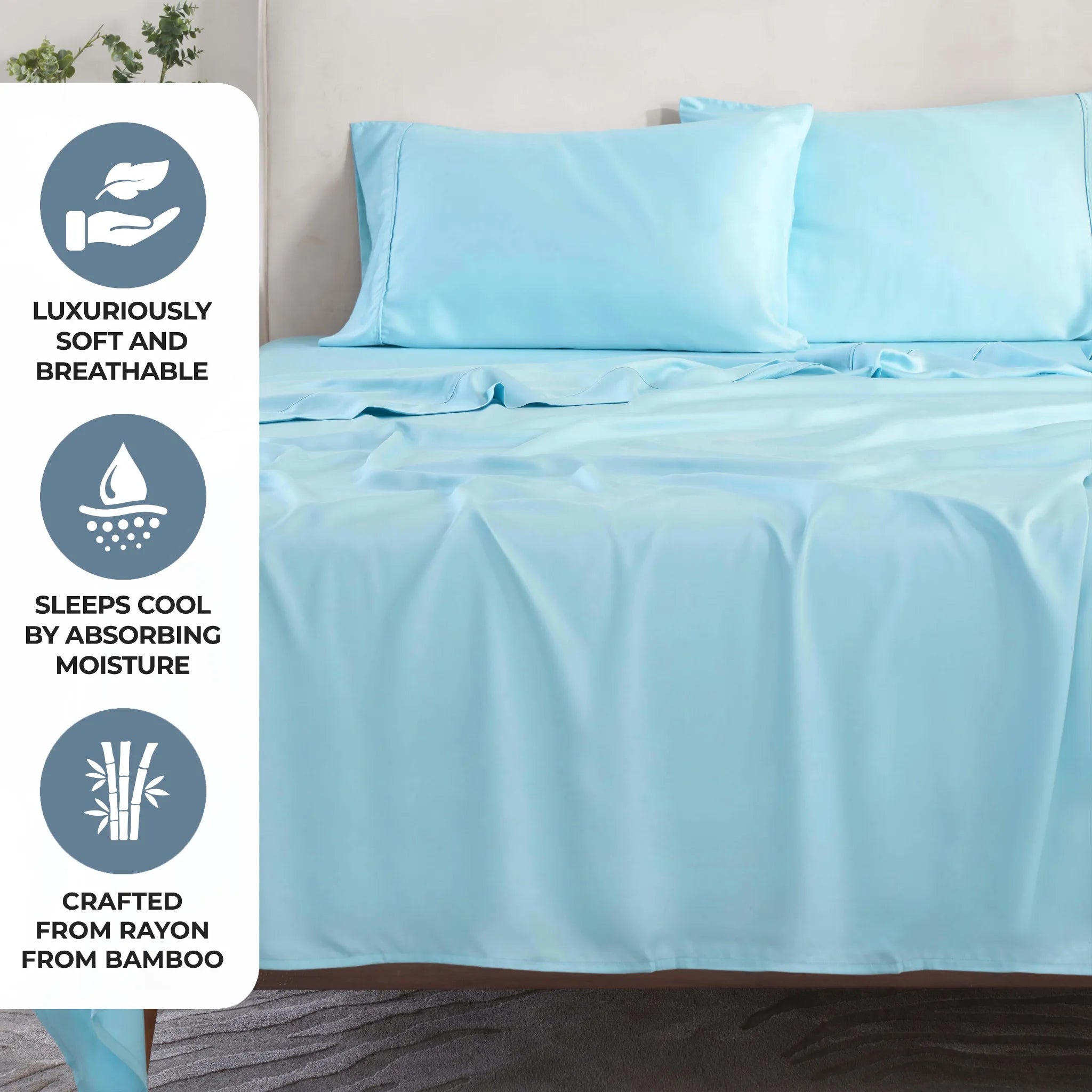 Rayon From Bamboo 300 Thread Count Solid Deep Pocket Sheet Set - Sheet Set by Superior Brand