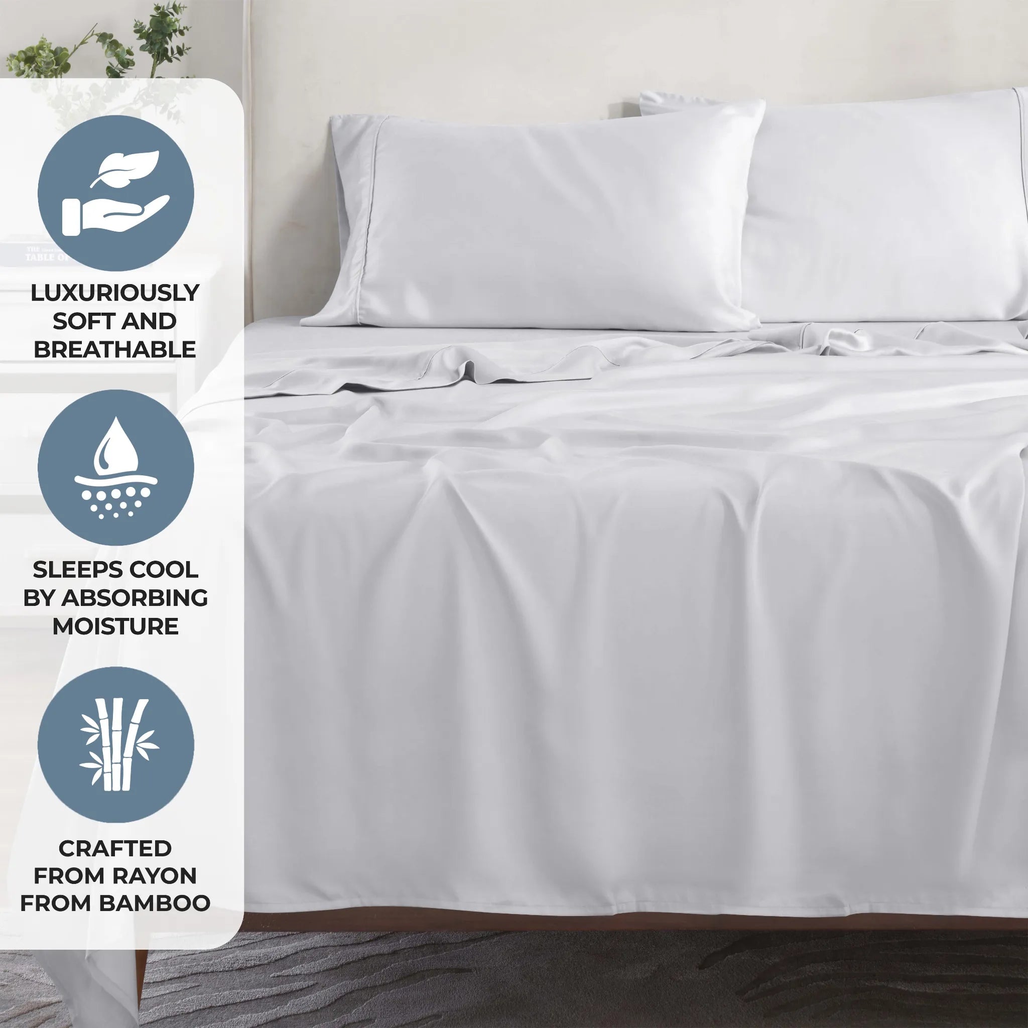Rayon From Bamboo 300 Thread Count Solid Deep Pocket Sheet Set - Sheet Set by Superior Brand