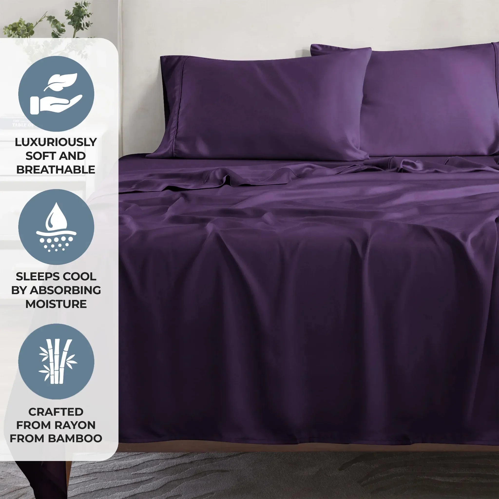 Rayon From Bamboo 300 Thread Count Solid Deep Pocket Sheet Set - Sheet Set by Superior Brand