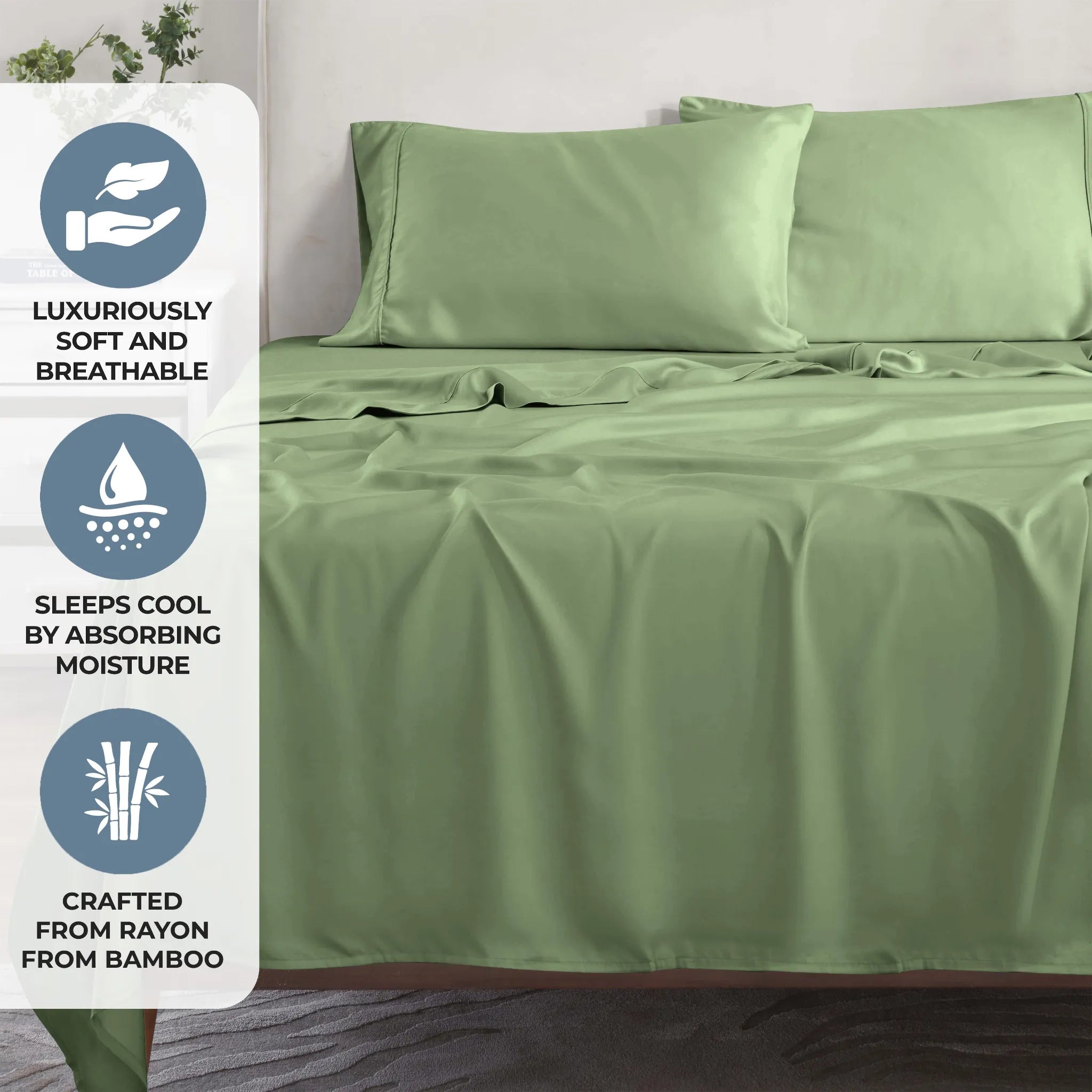 Rayon From Bamboo 300 Thread Count Solid Deep Pocket Sheet Set - Sheet Set by Superior Brand