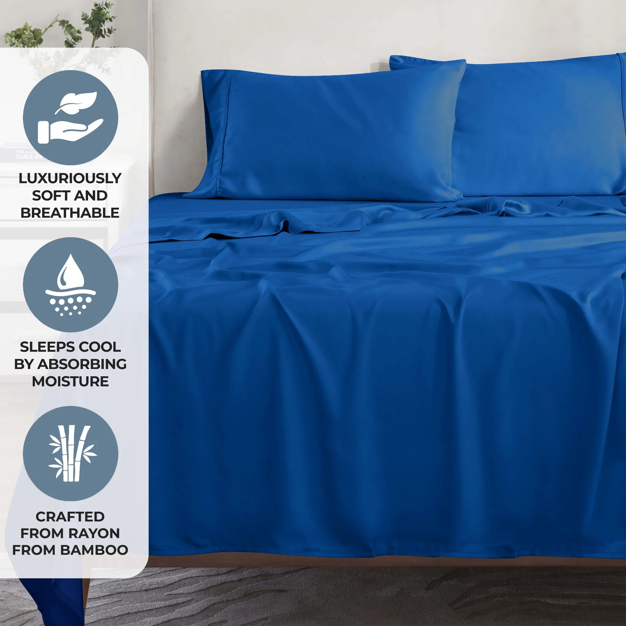 Rayon From Bamboo 300 Thread Count Solid Deep Pocket Sheet Set - Sheet Set by Superior Brand