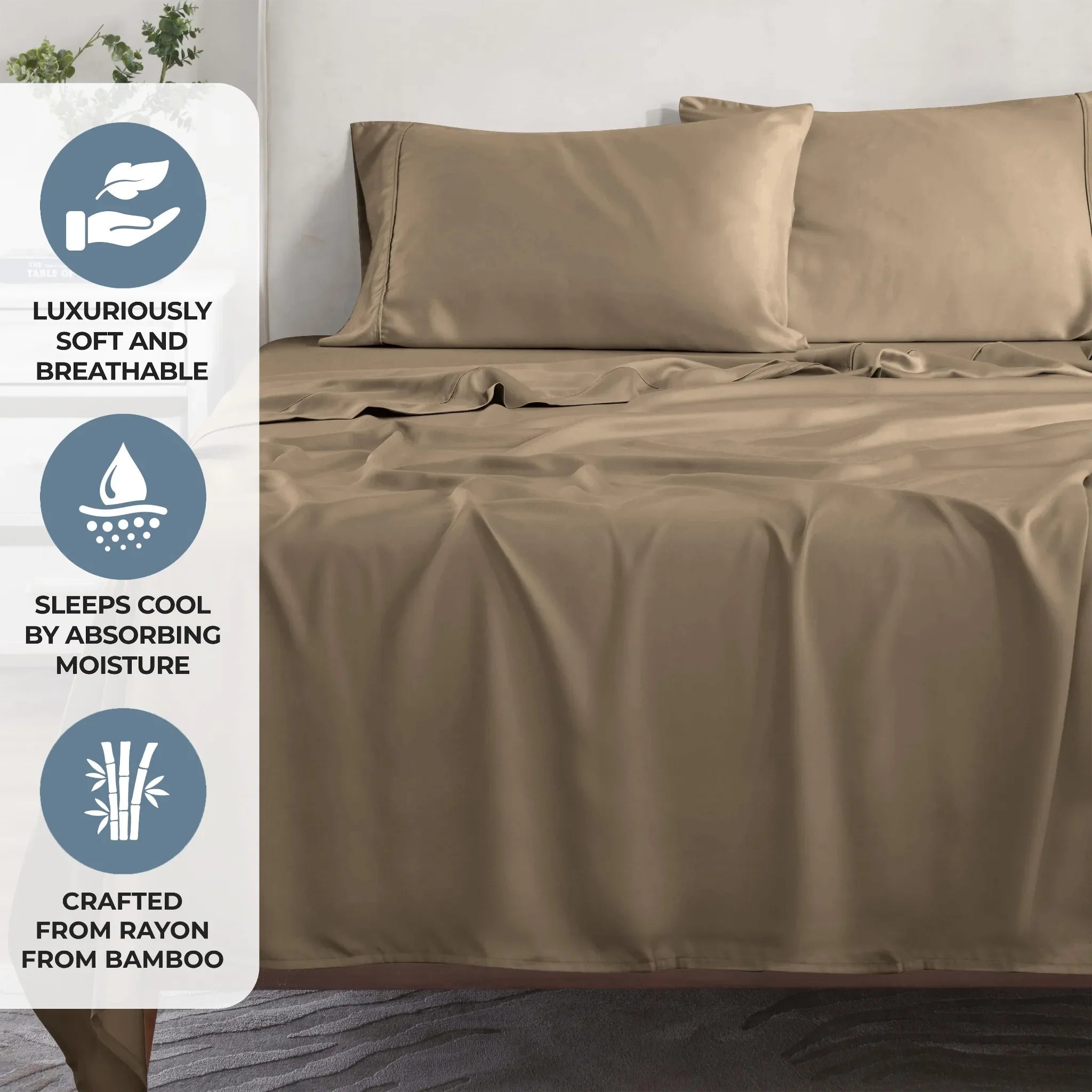 Rayon From Bamboo 300 Thread Count Solid Deep Pocket Sheet Set - Sheet Set by Superior Brand
