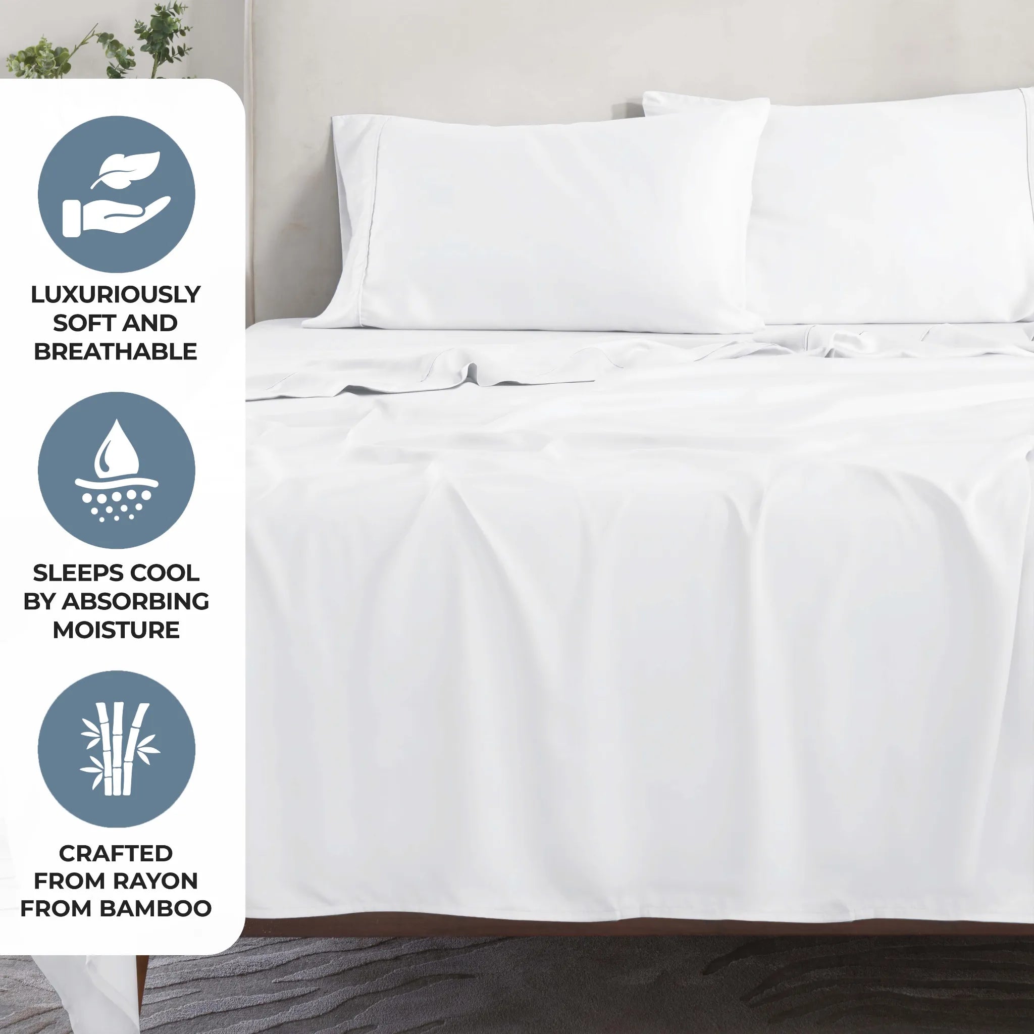 Rayon From Bamboo 300 Thread Count Solid Deep Pocket Sheet Set - Sheet Set by Superior Brand