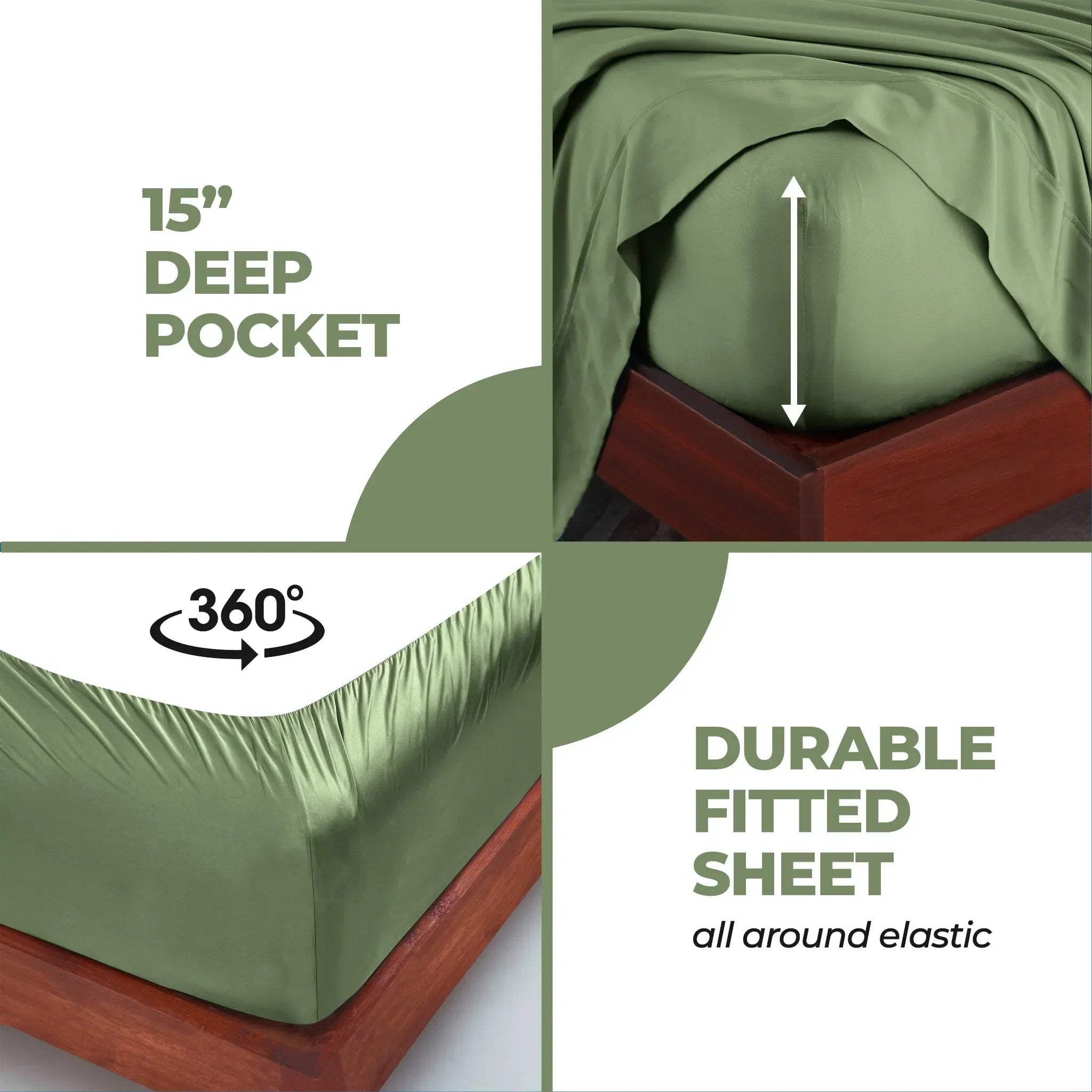 Rayon From Bamboo 300 Thread Count Solid Deep Pocket Sheet Set - Sheet Set by Superior Brand