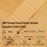 300 Thread Count Egyptian Cotton Sateen Stripe Bed Sheet Set - Egyptian Cotton Sheet Set by Superior Brand