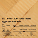 300 Thread Count Egyptian Cotton Sateen Stripe Bed Sheet Set - Egyptian Cotton Sheet Set by Superior Brand