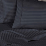 300 Thread Count Egyptian Cotton Sateen Stripe Bed Sheet Set - Egyptian Cotton Sheet Set by Superior Brand