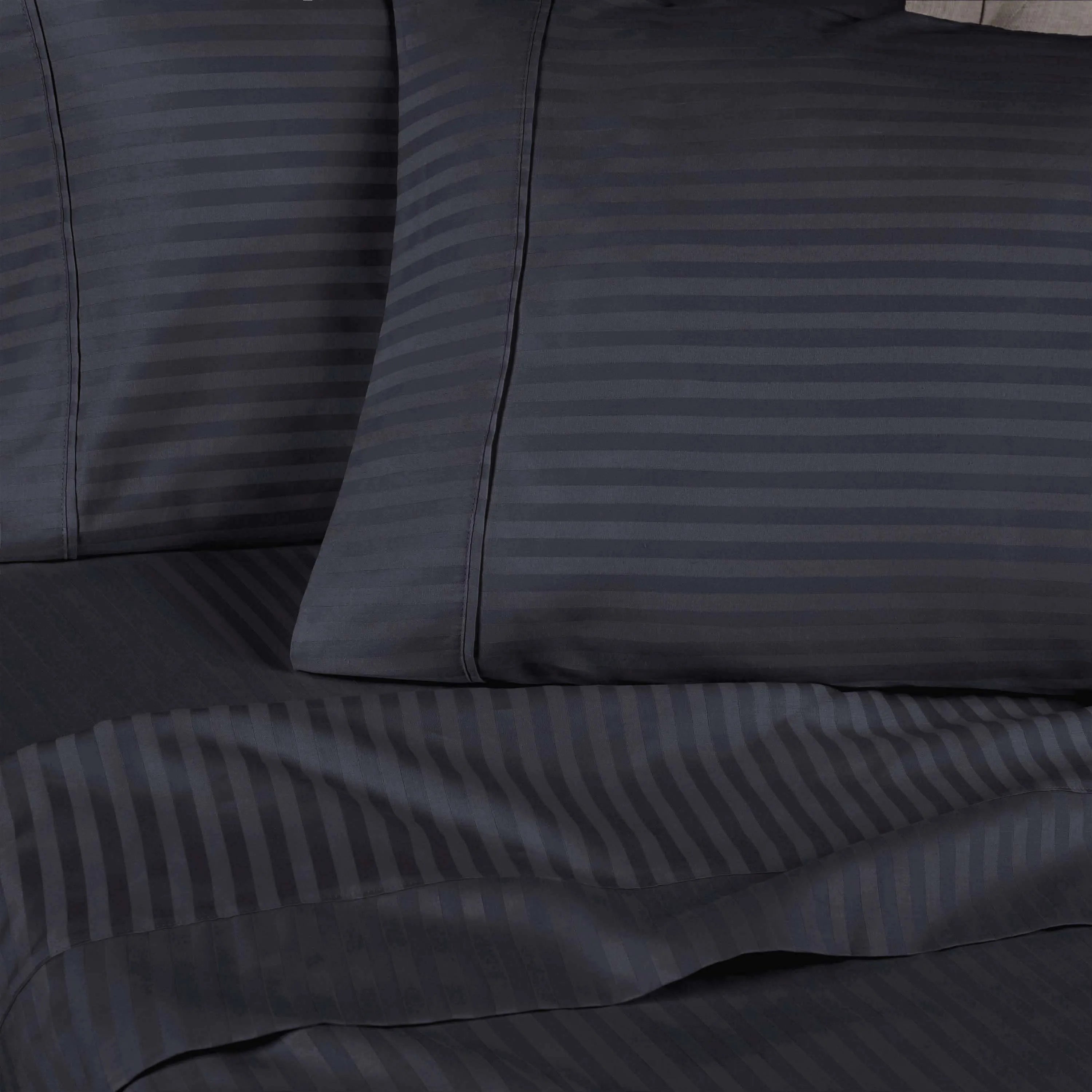 300 Thread Count Egyptian Cotton Sateen Stripe Bed Sheet Set - Egyptian Cotton Sheet Set by Superior Brand