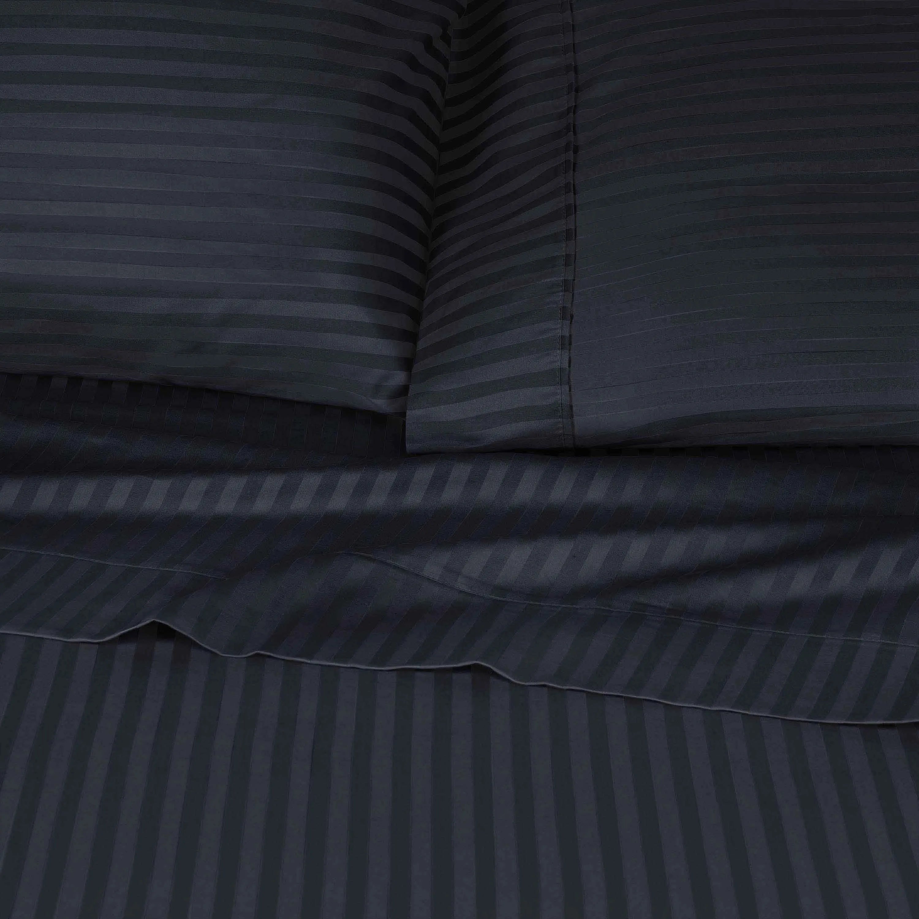 300 Thread Count Egyptian Cotton Sateen Stripe Bed Sheet Set - Egyptian Cotton Sheet Set by Superior Brand