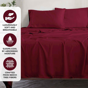 300 Thread Count Modal from Beechwood Solid Pillowcase Set - Burgundy