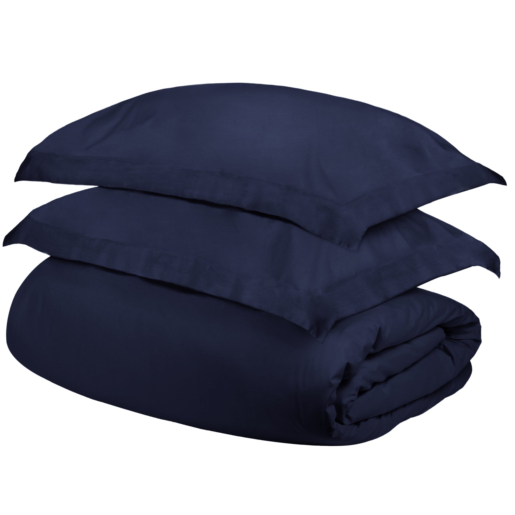 Superior Egyptian Cotton 300 Thread Count Solid Duvet Cover Set - Navy Blue