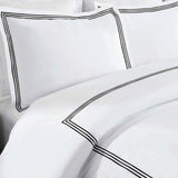 100% Cotton Three-Line Embroidered Duvet Cover Set - Duvet Cover Set by Superior Brand