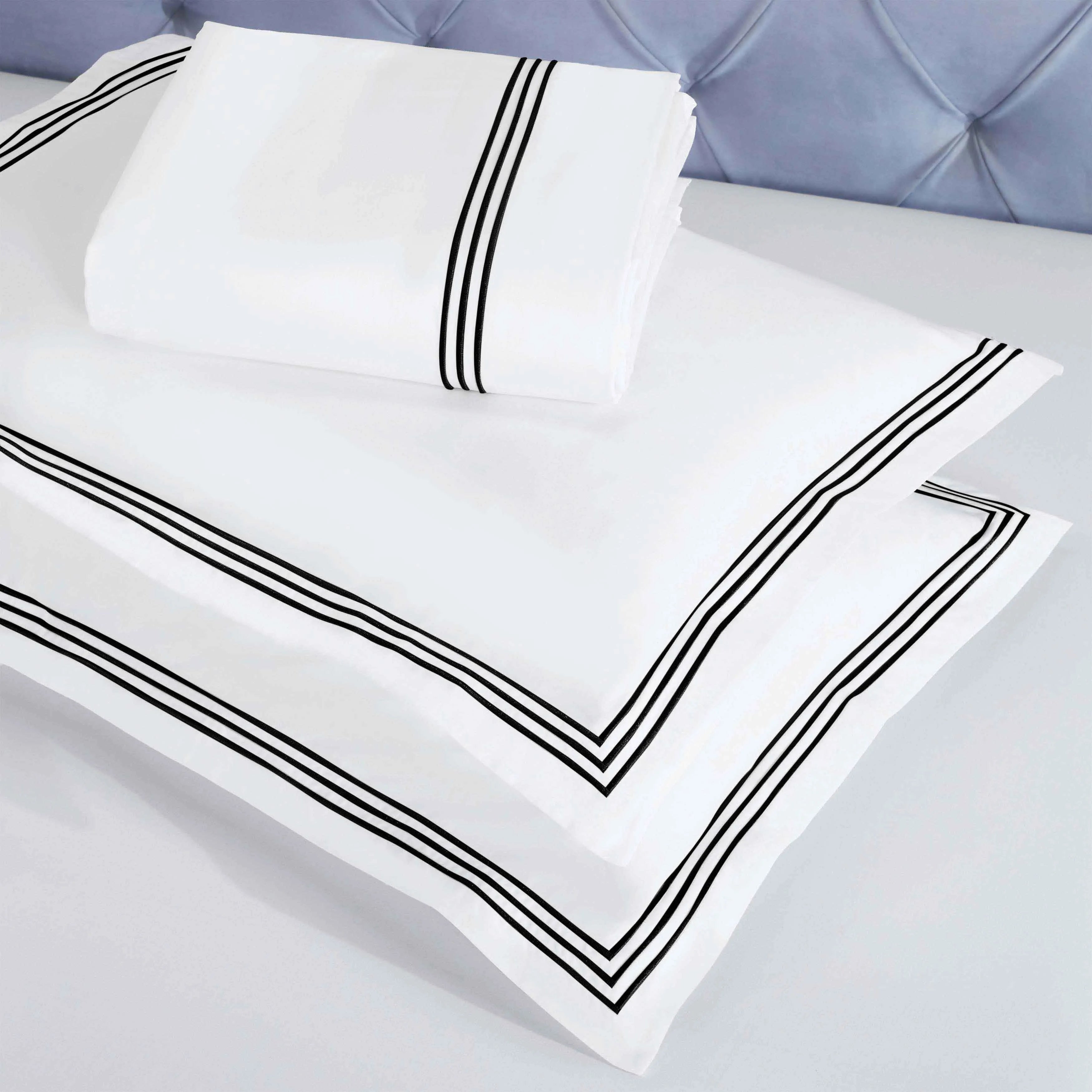 100% Cotton Three-Line Embroidered Duvet Cover Set - Duvet Cover Set by Superior Brand