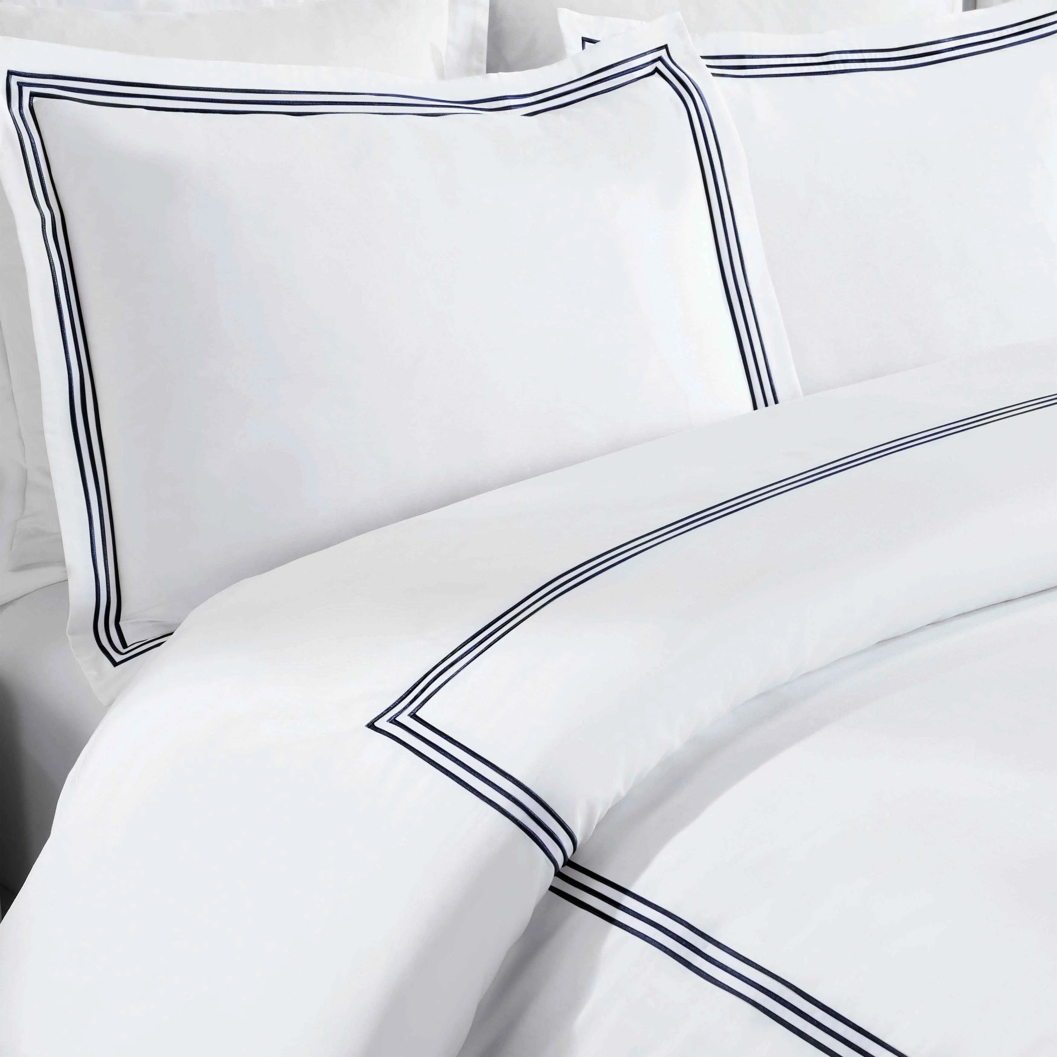 100% Cotton Three-Line Embroidered Duvet Cover Set - Duvet Cover Set by Superior Brand