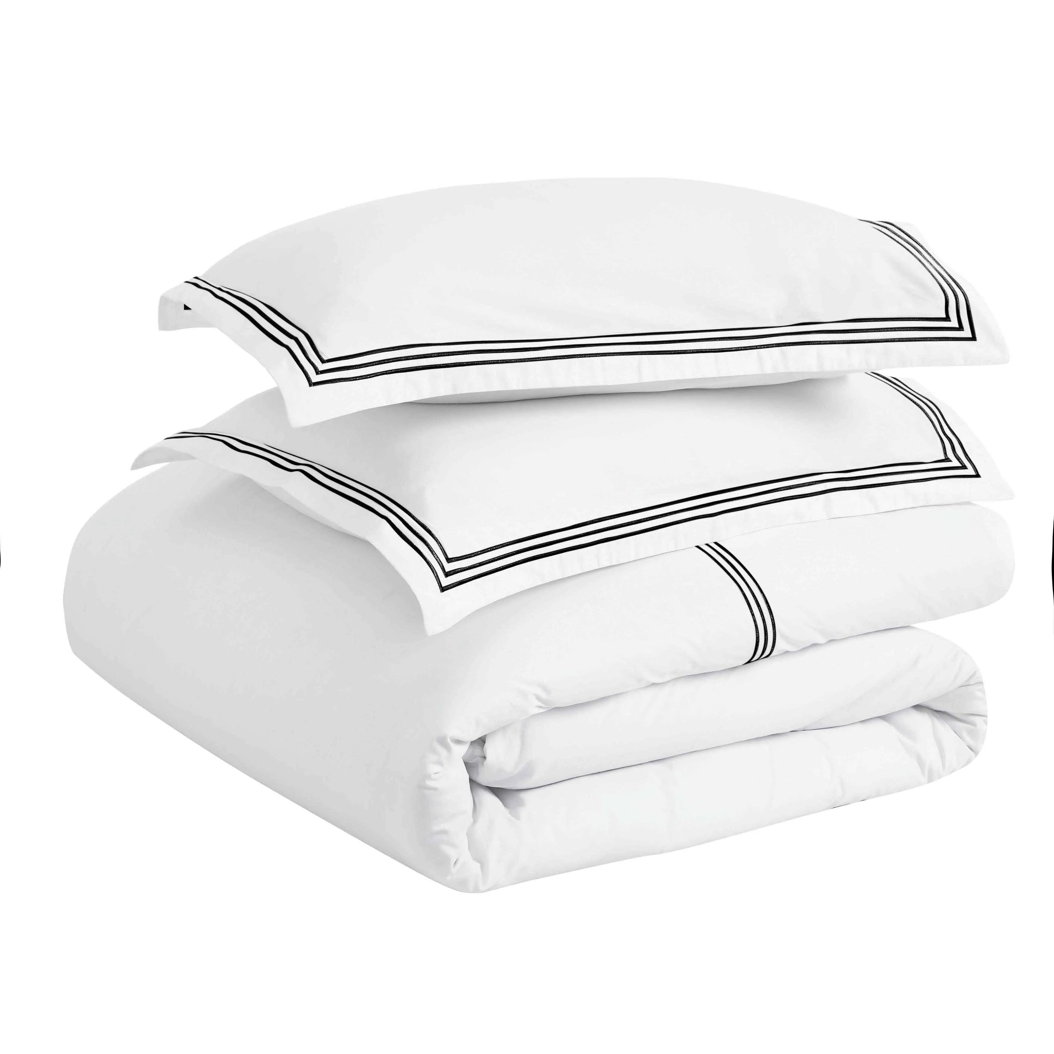 100% Cotton Three-Line Embroidered Duvet Cover Set - Duvet Cover Set by Superior Brand