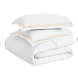 100% Cotton Three-Line Embroidered Duvet Cover Set - Duvet Cover Set by Superior Brand