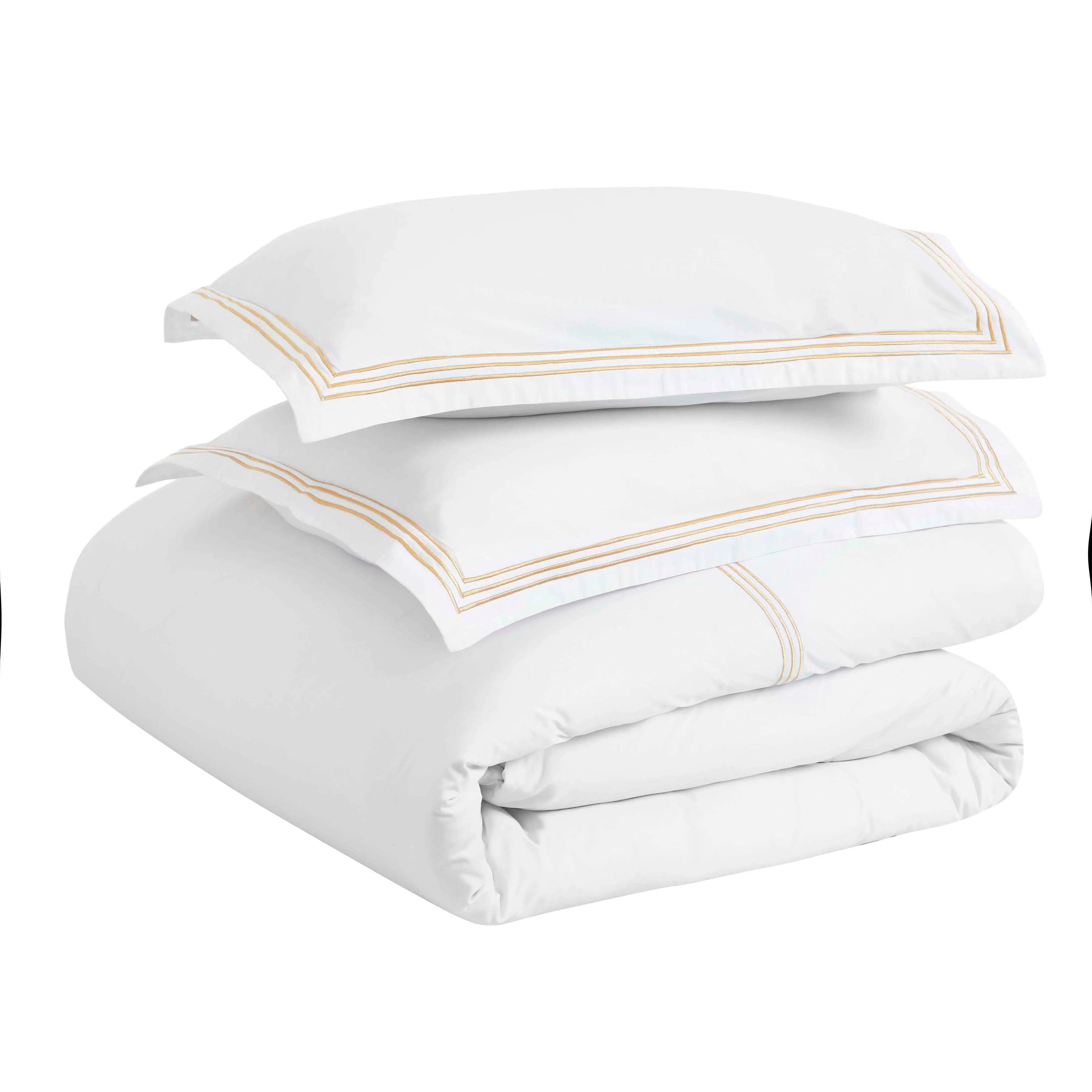 100% Cotton Three-Line Embroidered Duvet Cover Set - Duvet Cover Set by Superior Brand