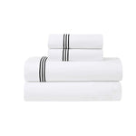 100% Cotton Bed Sheet Set Three-Line Embroidered Deep Pocket Brandon - Sheet Set by Superior Brand