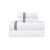 100% Cotton Bed Sheet Set Three-Line Embroidered Deep Pocket Brandon - Sheet Set by Superior Brand