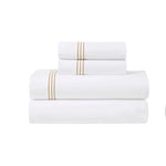 100% Cotton Bed Sheet Set Three-Line Embroidered Deep Pocket Brandon - Sheet Set by Superior Brand