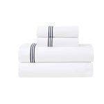 100% Cotton Bed Sheet Set Three-Line Embroidered Deep Pocket Brandon - Sheet Set by Superior Brand