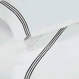 100% Cotton Bed Sheet Set Three-Line Embroidered Deep Pocket Brandon - Sheet Set by Superior Brand