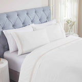 100% Cotton Bed Sheet Set Three-Line Embroidered Deep Pocket Brandon - Sheet Set by Superior Brand