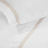 100% Cotton Bed Sheet Set Three-Line Embroidered Deep Pocket Brandon - Sheet Set by Superior Brand