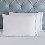 100% Cotton Bed Sheet Set Embroidered Deep Pocket Chain Links - Sheet Set by Superior Brand