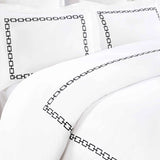 100% Cotton Chain Links Embroidered Duvet Cover Set - Duvet Cover Set by Superior Brand