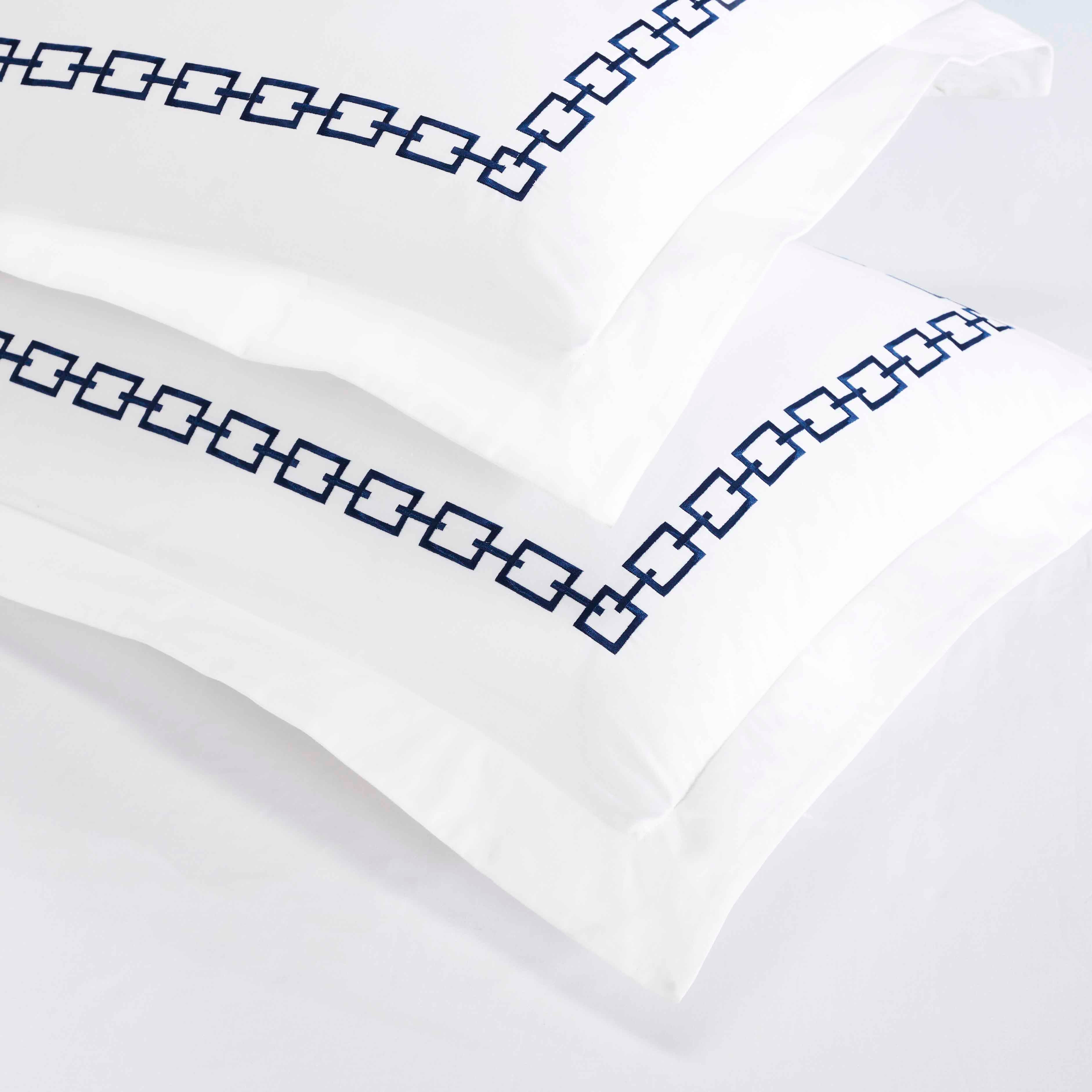 Chain Links Cotton Embroidered 3 Piece Duvet Cover Set - Duvet Cover Set by Superior Brand