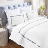 100% Cotton Chain Links Embroidered Duvet Cover Set - Duvet Cover Set by Superior Brand