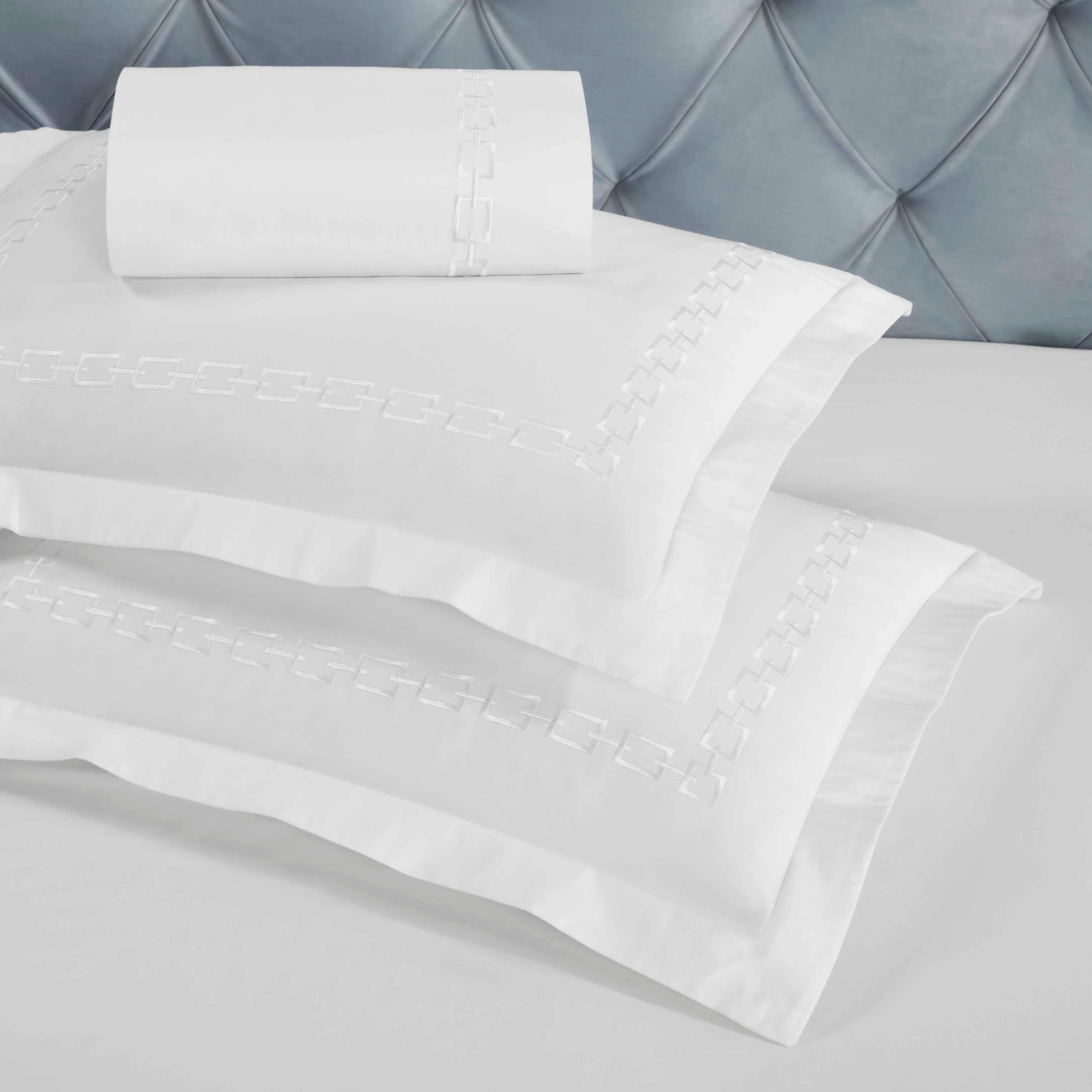 100% Cotton Chain Links Embroidered Duvet Cover Set - Duvet Cover Set by Superior Brand