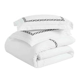 100% Cotton Chain Links Embroidered Duvet Cover Set - Duvet Cover Set by Superior Brand