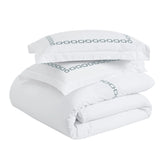 100% Cotton Chain Links Embroidered Duvet Cover Set - Duvet Cover Set by Superior Brand