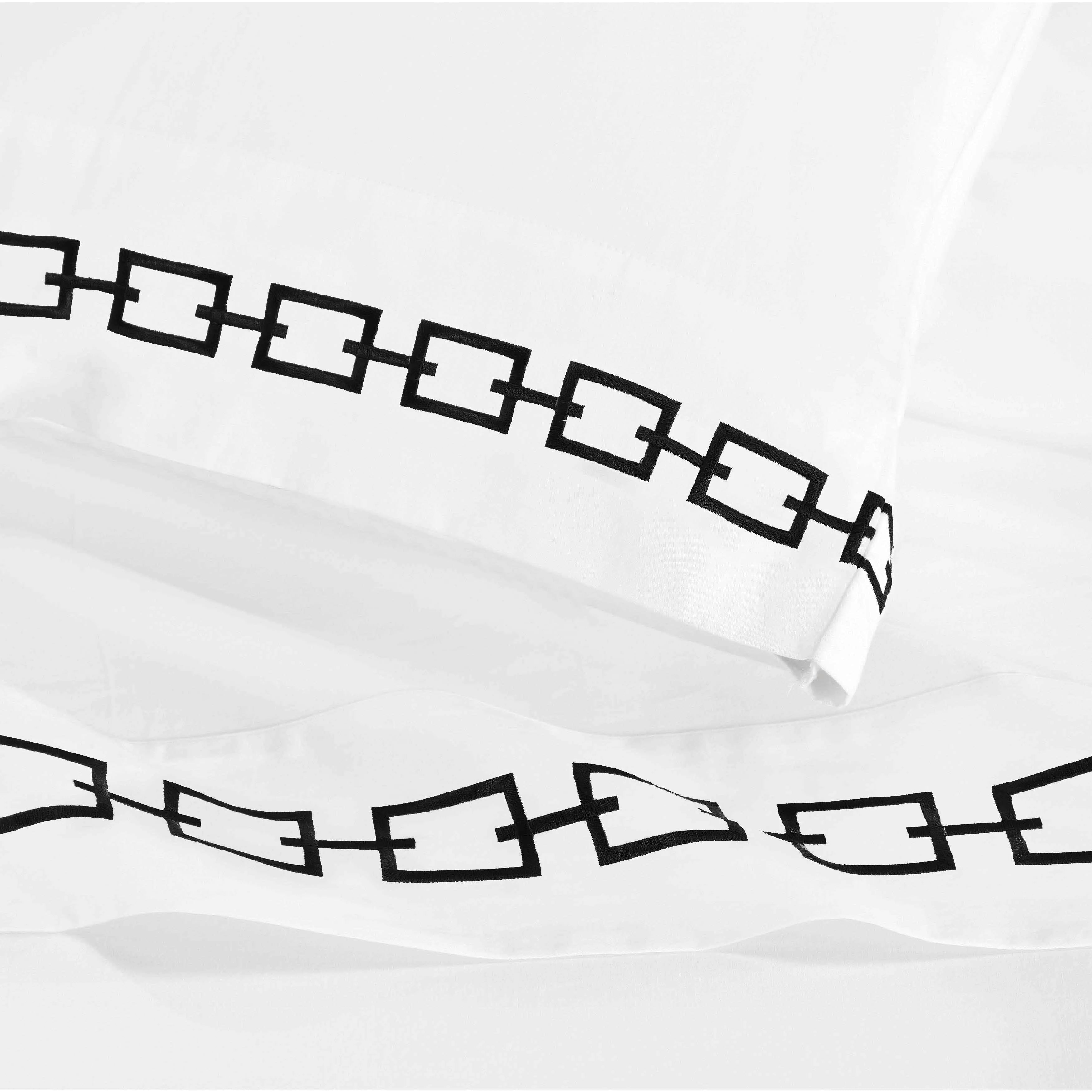 100% Cotton Bed Sheet Set Embroidered Deep Pocket Chain Links - Sheet Set by Superior Brand