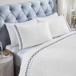 100% Cotton Bed Sheet Set Embroidered Deep Pocket Chain Links - Sheet Set by Superior Brand