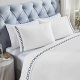 100% Cotton Bed Sheet Set Embroidered Deep Pocket Chain Links - Sheet Set by Superior Brand