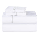100% Cotton Bed Sheet Set Two-Line Embroidered Deep Pocket Fieldstone - Sheet Set by Superior Brand