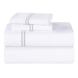 100% Cotton Bed Sheet Set Two-Line Embroidered Deep Pocket Fieldstone - Sheet Set by Superior Brand