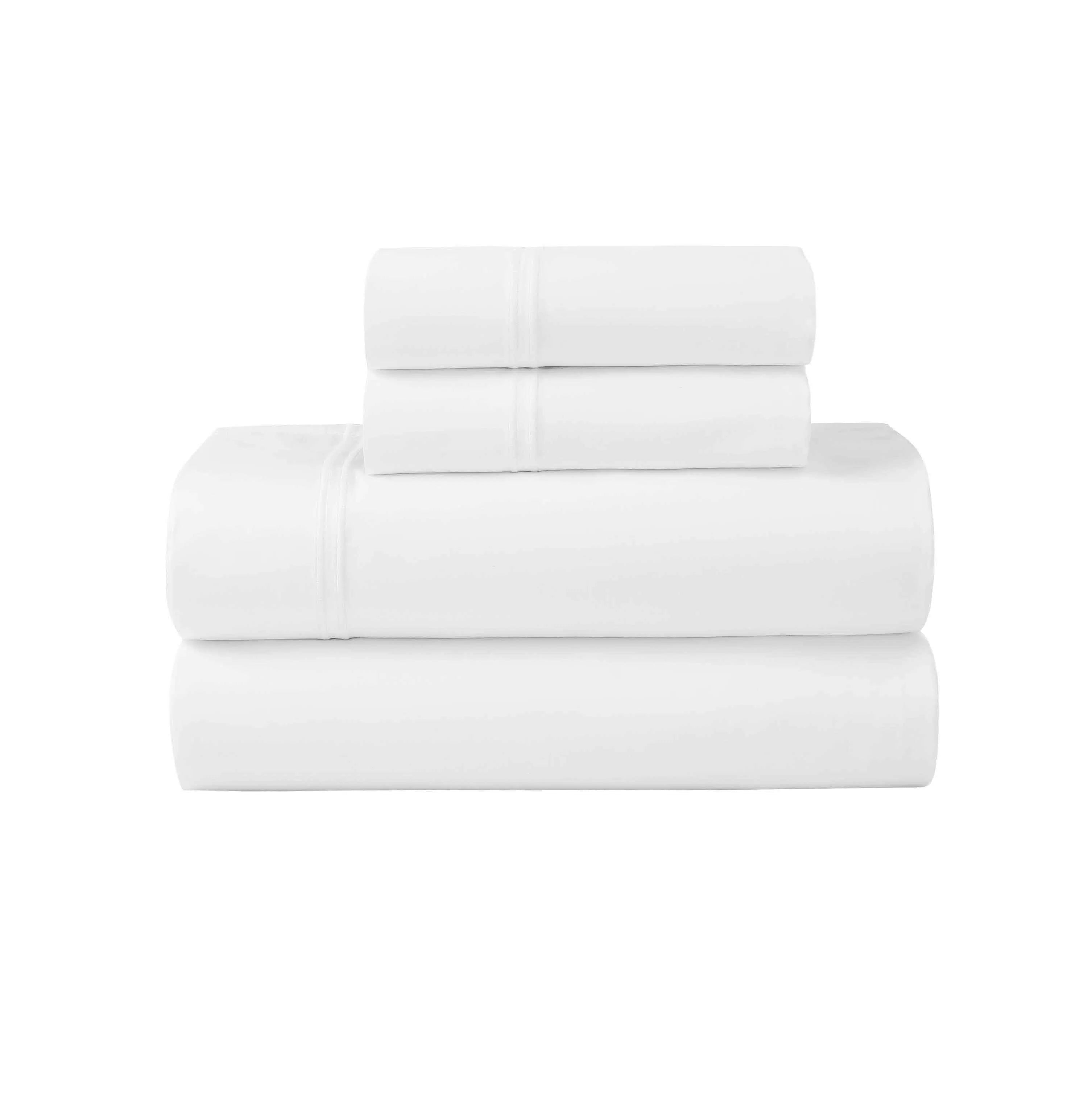100% Cotton Bed Sheet Set Two-Line Embroidered Deep Pocket Fieldstone - Sheet Set by Superior Brand