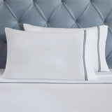 100% Cotton Bed Sheet Set Two-Line Embroidered Deep Pocket Fieldstone - Sheet Set by Superior Brand